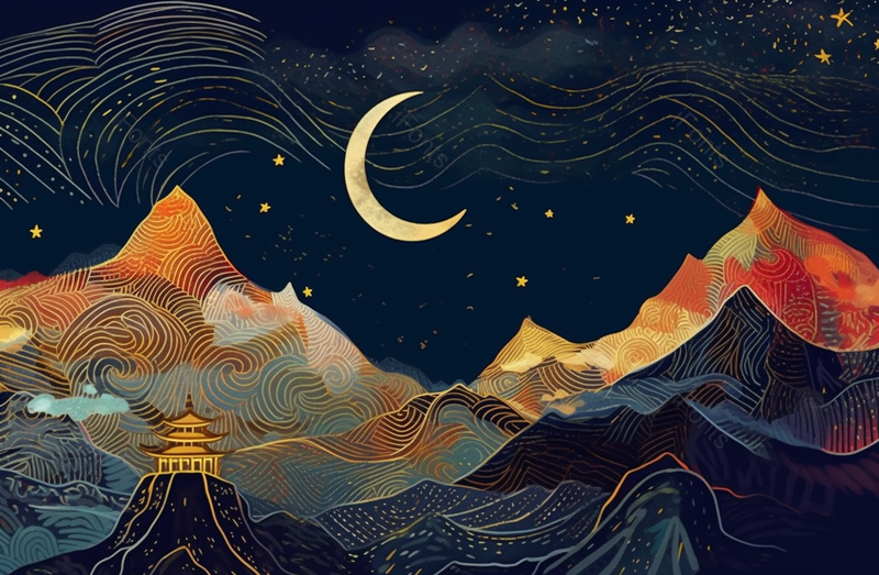 映像派画风山水夜景风景画,插画/手绘图,插画/手绘图库,插画/手绘图下载,插画/手绘